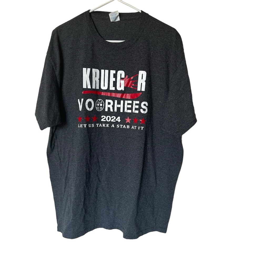 Freddy Krueger Jason Vorhees 2024 Presidential Style Unisex Gray T Shirt